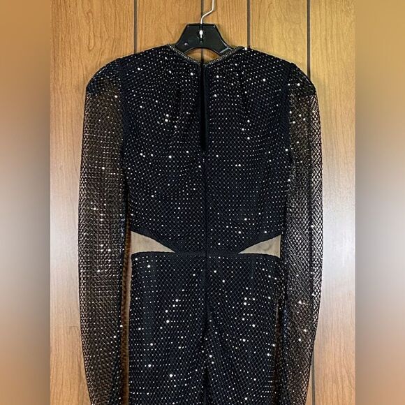 Self-Portrait Diamante Fishnet Midi-Dress size 4 - Picture 14 of 16